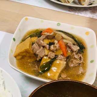 厚揚げと野菜のとろーり醤油煮